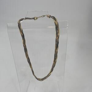 Vintage mixed metal braided chain necklace